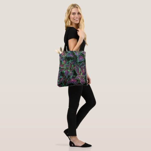Vibrant Coleus Leaves Pattern. Tote Bag