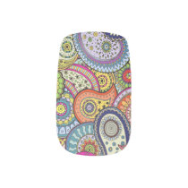 Vibrant color abstract paisley pattern minx nail art Vibrant color abstract paisley pattern minx nail art