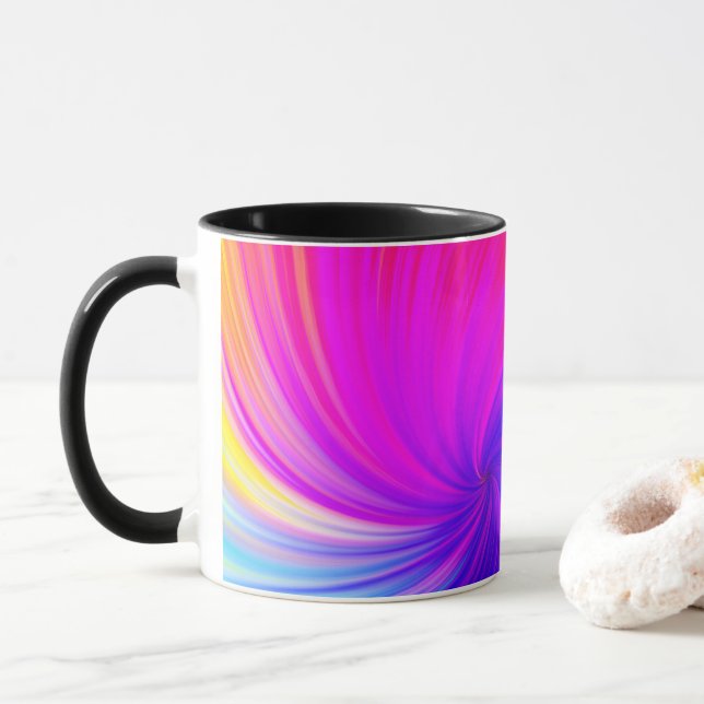 Vibrant Color Aesthetic Pattern Mug (With Donut)