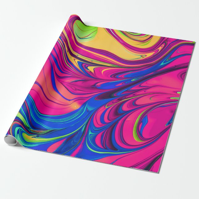 Vibrant Color Aesthetic Pattern Wrapping Paper (Unrolled)