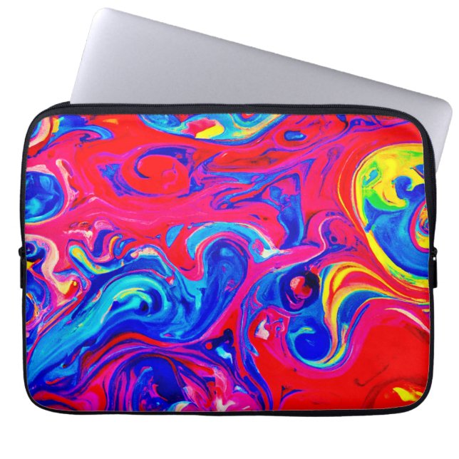 Vibrant Color Blast Pattern Laptop Sleeve (Front)