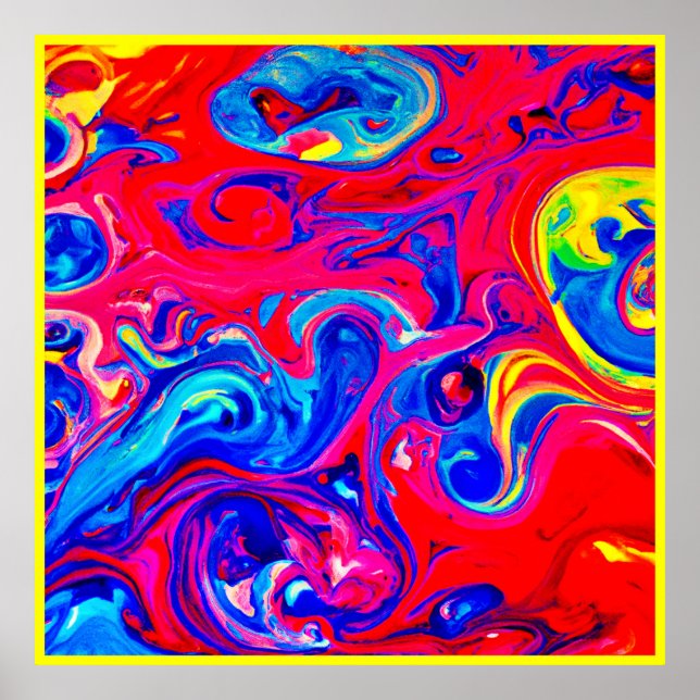 Vibrant Color Blast Pattern Poster (Front)