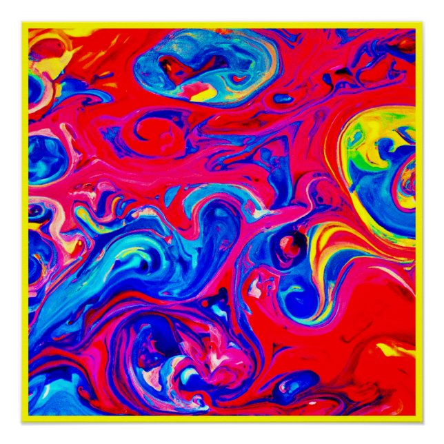 Vibrant Color Blast Pattern Poster (Front)