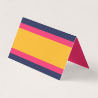 Vibrant Color Block Blue Pink and Yellow Place Card