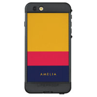 Vibrant Color Block Blue Pink Yellow Name LifeProof NÜÜD iPhone 6s Plus Case