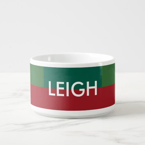 Vibrant Color Block Geometric Holiday Personalized Bowl