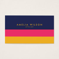 Vibrant Color Block Stylist Social Media Business Card