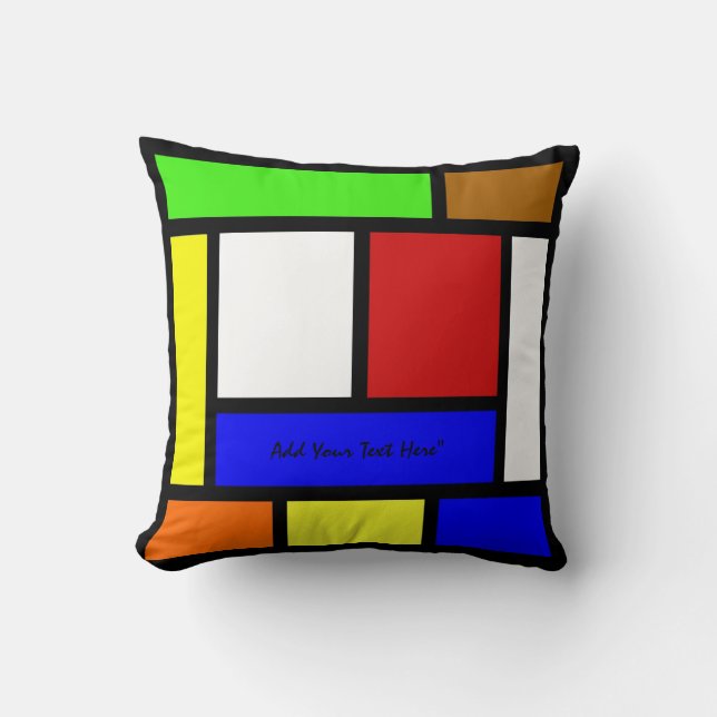 Vibrant Color Block Throw Pillow (Front)