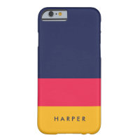 Vibrant Color Block Yellow, Pink and Blue Modern Barely There iPhone 6 Case