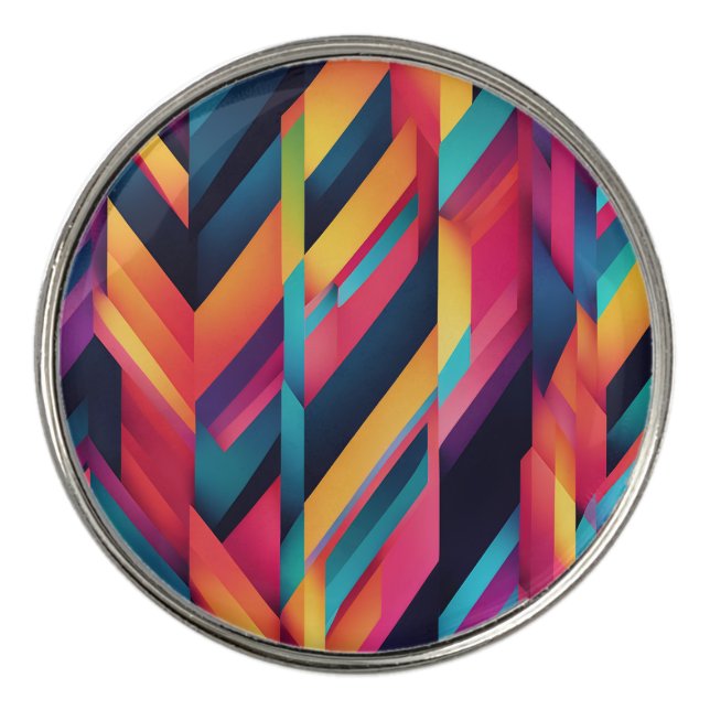 Vibrant Color Blocks Golf Ball Marker (Front)