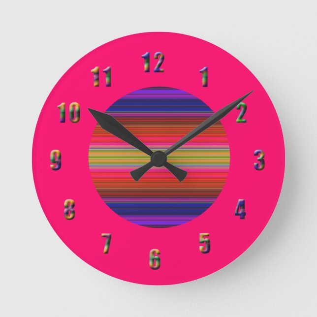 Vibrant Color Burst Round Clock (Front)