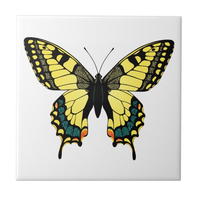 vibrant color butterfly ceramic tile (Front)