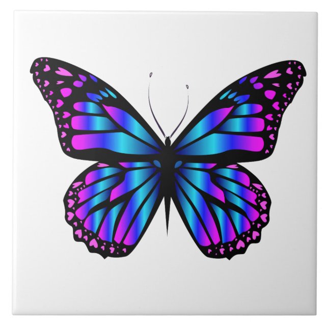 vibrant color butterfly ceramic tile (Front)