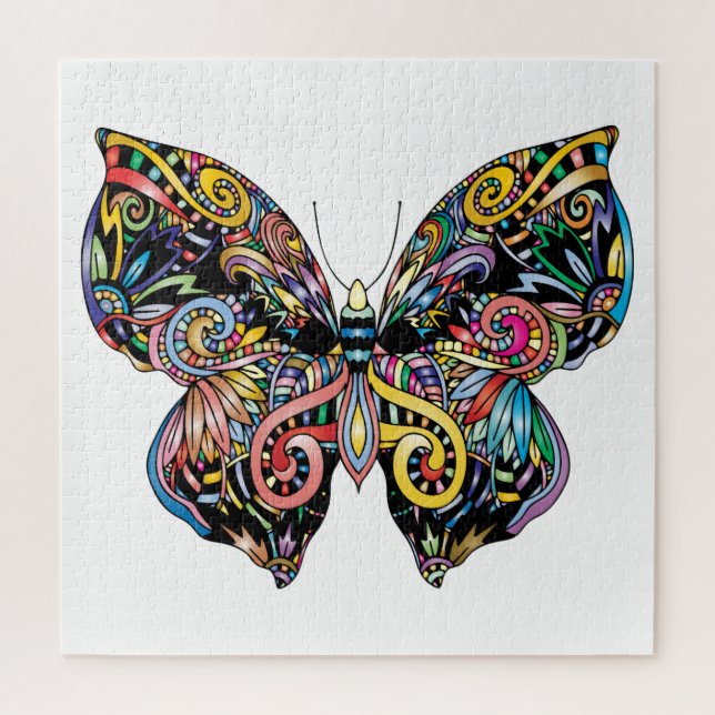 Vibrant color butterfly drawing jigsaw puzzle (Vertical)
