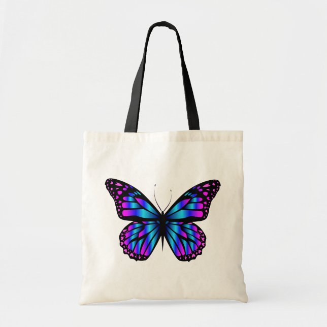 vibrant color butterfly tote bag (Front)