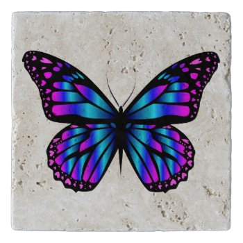 Vibrant Color Butterly Trivet by paul68 at Zazzle