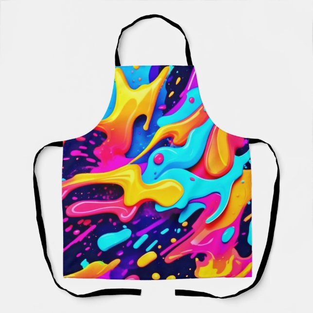 Vibrant Color Chaos Art Apron (Front)