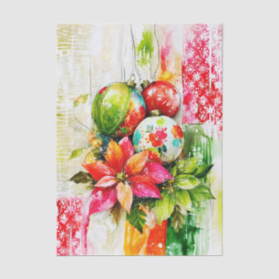 Vibrant Color Christmas Mixed Media FP5R Decoupage Tissue Paper