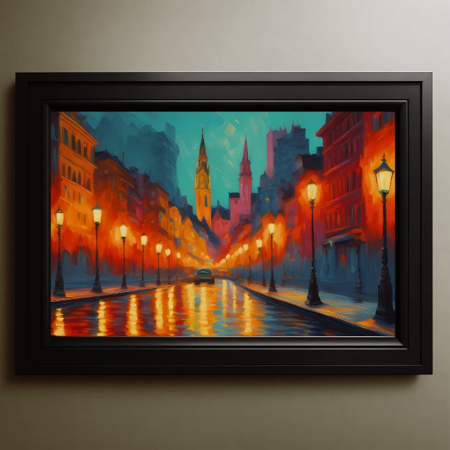 Vibrant Color Cityscape Fauvism Impressionist 3:2 Poster (Creator Uploaded)