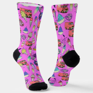 Vibrant Color Crew Socks