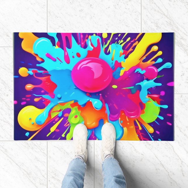 Vibrant Color Explosion: A Visual Feast Doormat (Indoor)