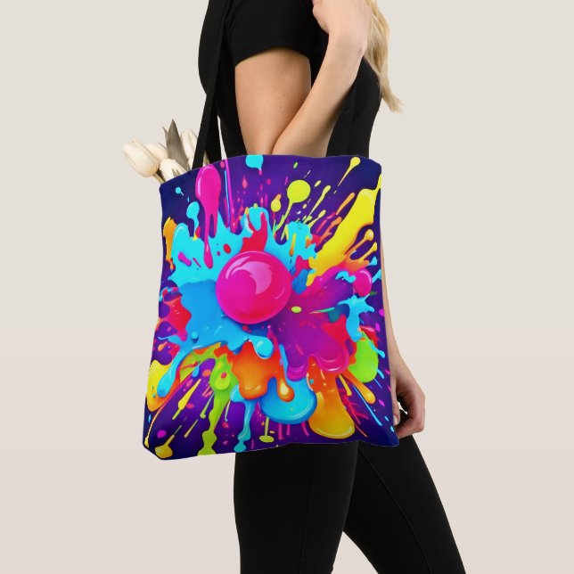 Vibrant Color Explosion: A Visual Feast Tote Bag (Close Up)