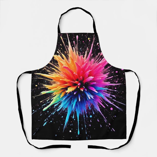 Vibrant Color Explosion Design Apron (Front)