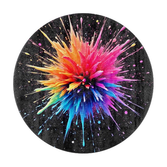 Vibrant Color Explosion Design Cutting Board (Front)
