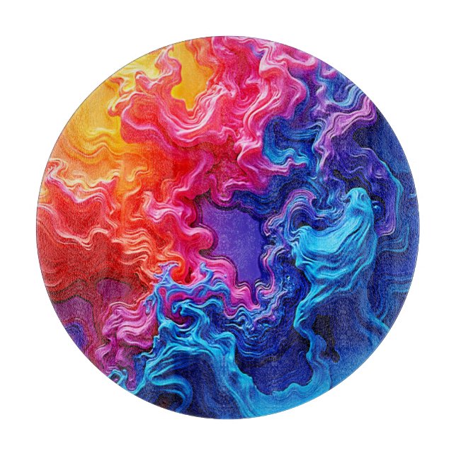 Vibrant Color Fusion Art Cutting Board (Front)