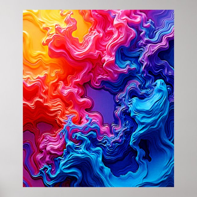 Vibrant Color Fusion Art Poster (Front)