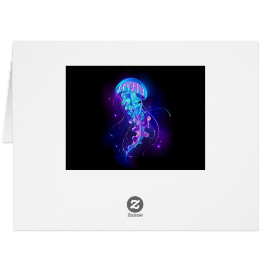 Vibrant Color Glowing Jellyfish (Back Horizontal)