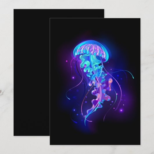 Vibrant Color Glowing Jellyfish (Front/Back)