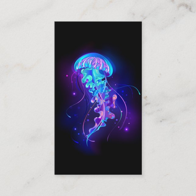 Vibrant Color Glowing Jellyfish Appointment Card (Front)