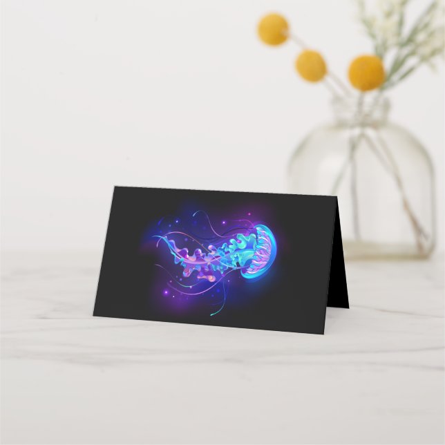 Vibrant Color Glowing Jellyfish Appointment Card (Front)