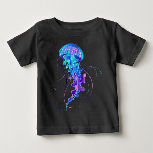 Vibrant Color Glowing Jellyfish Baby T_Shirt