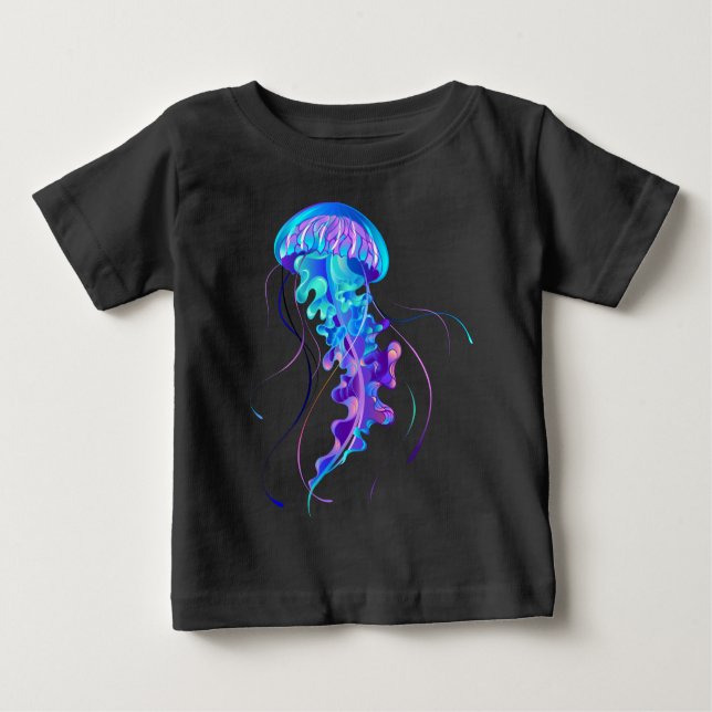 Vibrant Color Glowing Jellyfish Baby T-Shirt (Front)