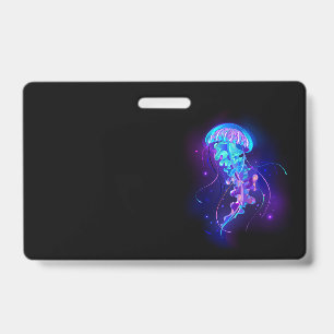 Vibrant Color Glowing Jellyfish Badge