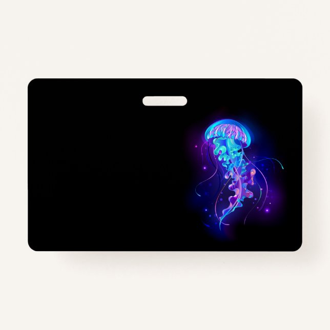 Vibrant Color Glowing Jellyfish Badge (Front)