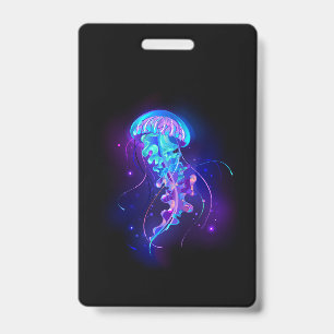 Vibrant Color Glowing Jellyfish Badge