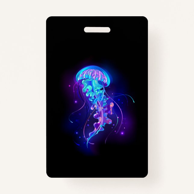 Vibrant Color Glowing Jellyfish Badge (Front)