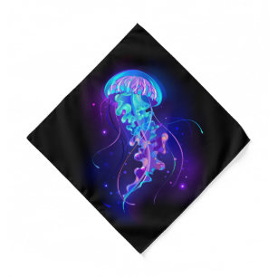 Vibrant Color Glowing Jellyfish Bandana