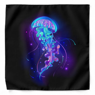 Vibrant Color Glowing Jellyfish Bandana