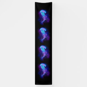 Vibrant Color Glowing Jellyfish Banner