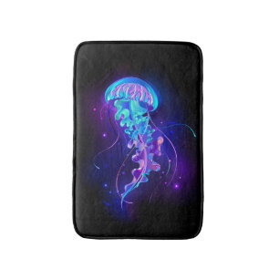 Vibrant Color Glowing Jellyfish Bath Mat