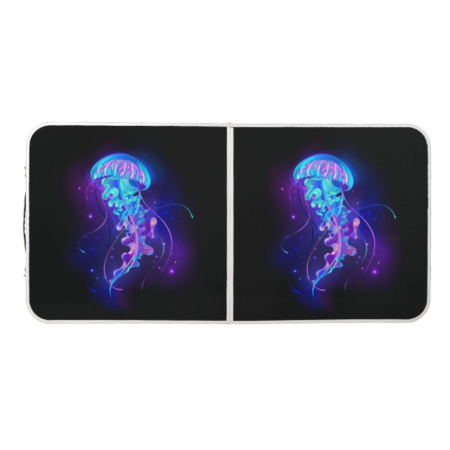 Vibrant Color Glowing Jellyfish Beer Pong Table (Top)