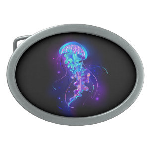 Vibrant Color Glowing Jellyfish Belt Buckle