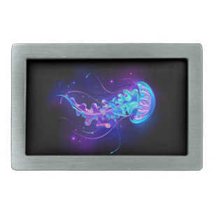 Vibrant Color Glowing Jellyfish Belt Buckle