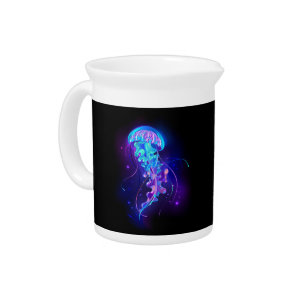 Vibrant Color Glowing Jellyfish Beverage Pitcher