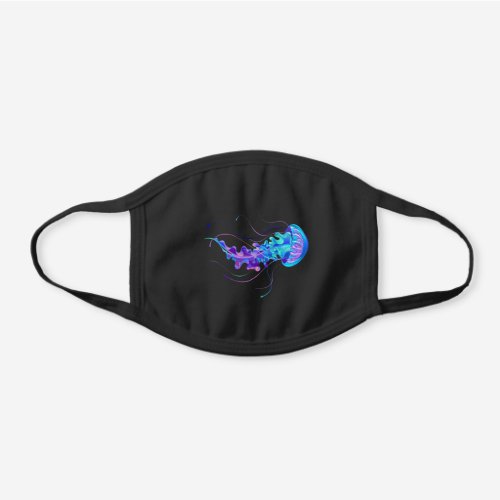 Vibrant Color Glowing Jellyfish Black Cotton Face Mask