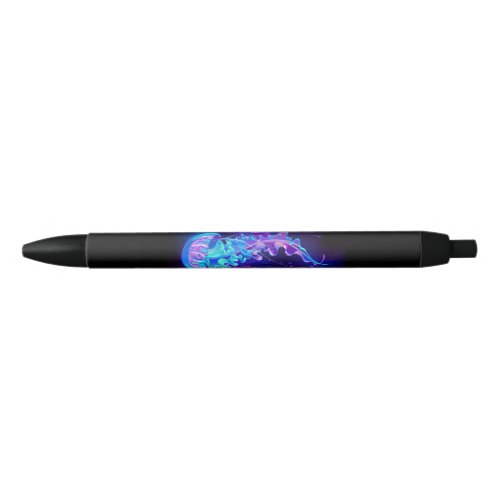 Vibrant Color Glowing Jellyfish Black Ink Pen